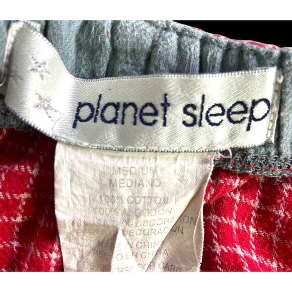Planet Sleep Pajamas Boys Size Medium‎ White And Red Checkers Drawstring Comfort - Picture 3 of 9